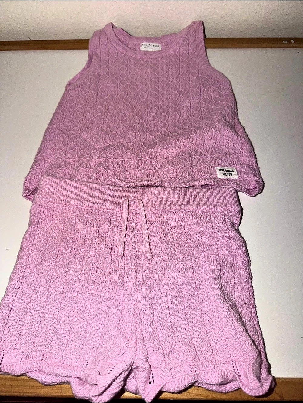 NYSON mini Matching Knit Set in Pink Girls 18M Like New